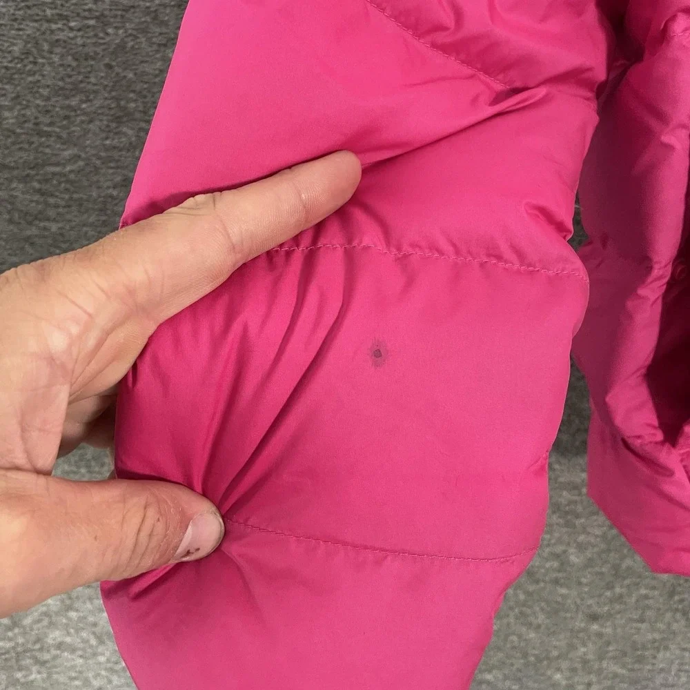 The North Face Jacket Youth Small 7/8 Pink 550 Down Hooded Fleece Lined